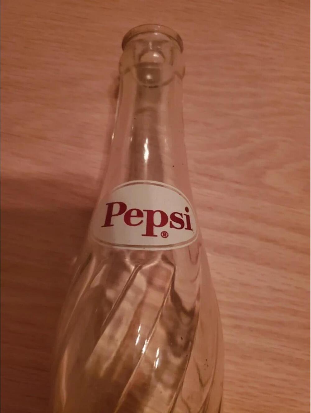 Vintage 1960's Pepsi Swirled Glass Soda Bottle